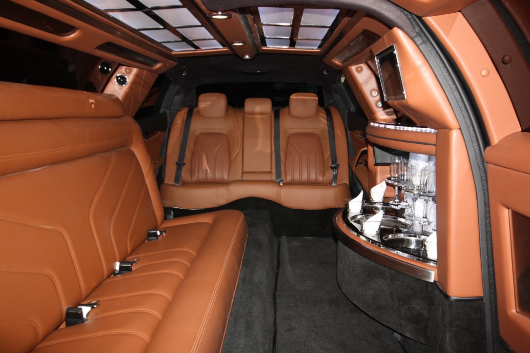view inside The Cinqueporte Maserati Limo