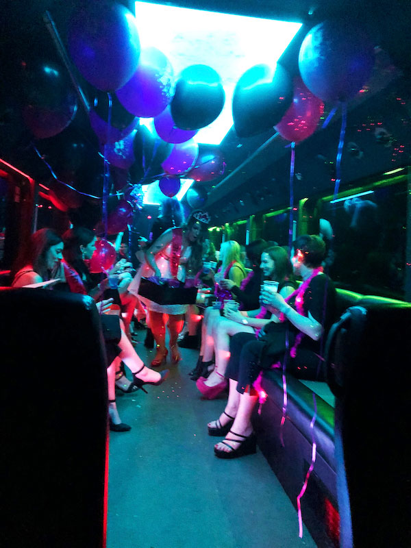 birthday party inside a limousine