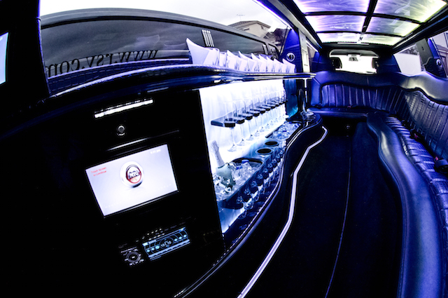 view inside the mercedes ella limo