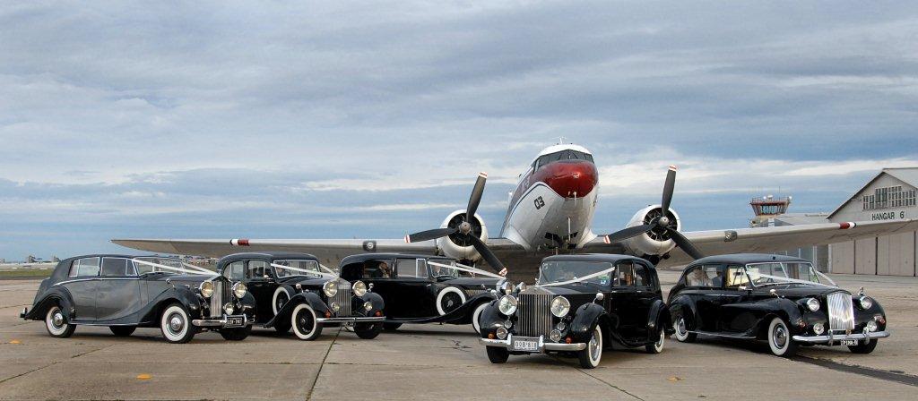 Fleet of Classic weddinging cars