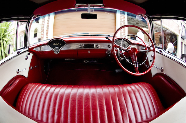 front sit view of the 55 Belair Convertible
