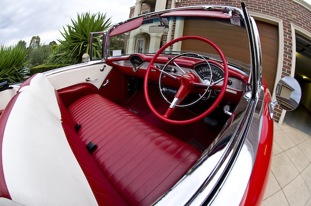 front sit view of the 55 Belair Convertible