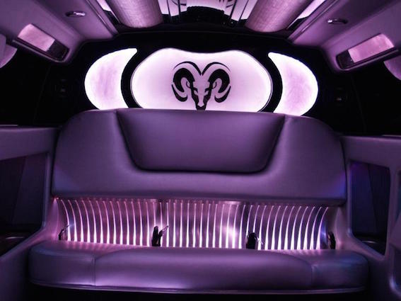 view inside the nitro dodge limo
