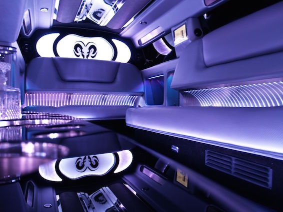 view inside the nitro dodge limo
