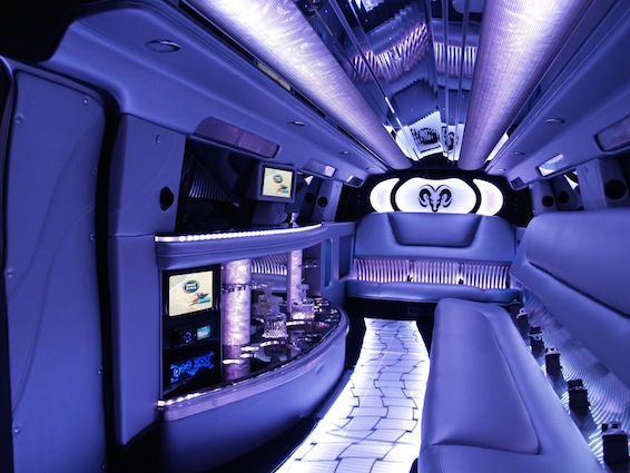 view inside the nitro dodge limo