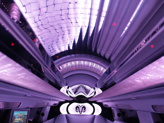 view inside the nitro dodge limo